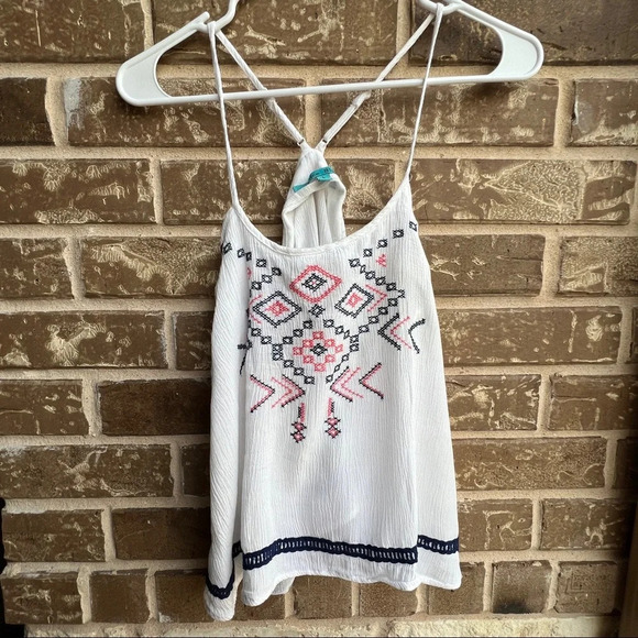 Alice Blue Embroidered Cami Tank Top adjustable straps, Large - Picture 8 of 8